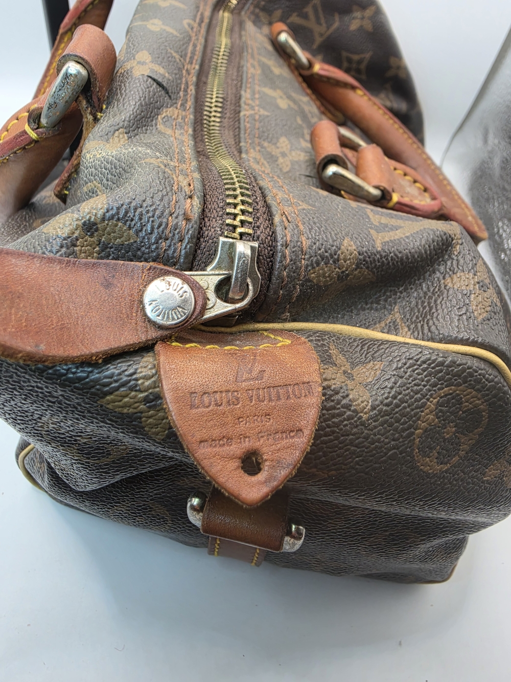 Vintage 1970 Louis Vuitton French Co Brown Monogram Canvas Speedy 30 Handbag - Picture 6 of 16